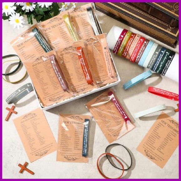 36 Silicone Bible Verse Bracelets with Prayer Cards Church Bulk Set - Picture 5 of 7